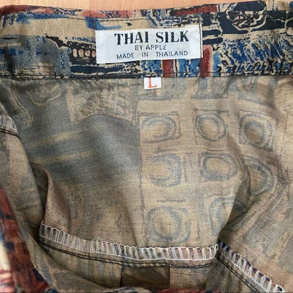 Thai Silk Top Unisex Sz L Vintage - Picture 4 of 4